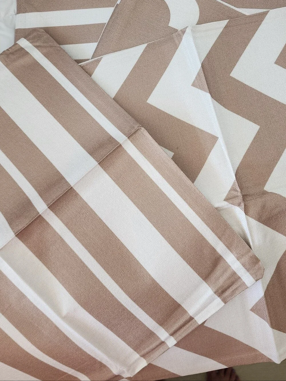 Taupe and Off White Striped, Chevron, & Geometric Pillow Covers Set Of 4